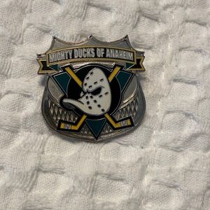 NHL Mighty Ducks of Anaheim Silver and Teal Pin